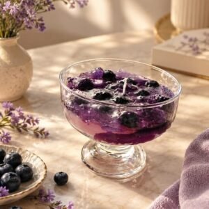 Blue berry cheesecake candle