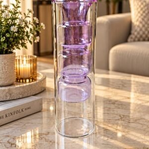Double wall calendar glass vase (lavender)