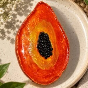 Papaya slice fridge magnet (large)